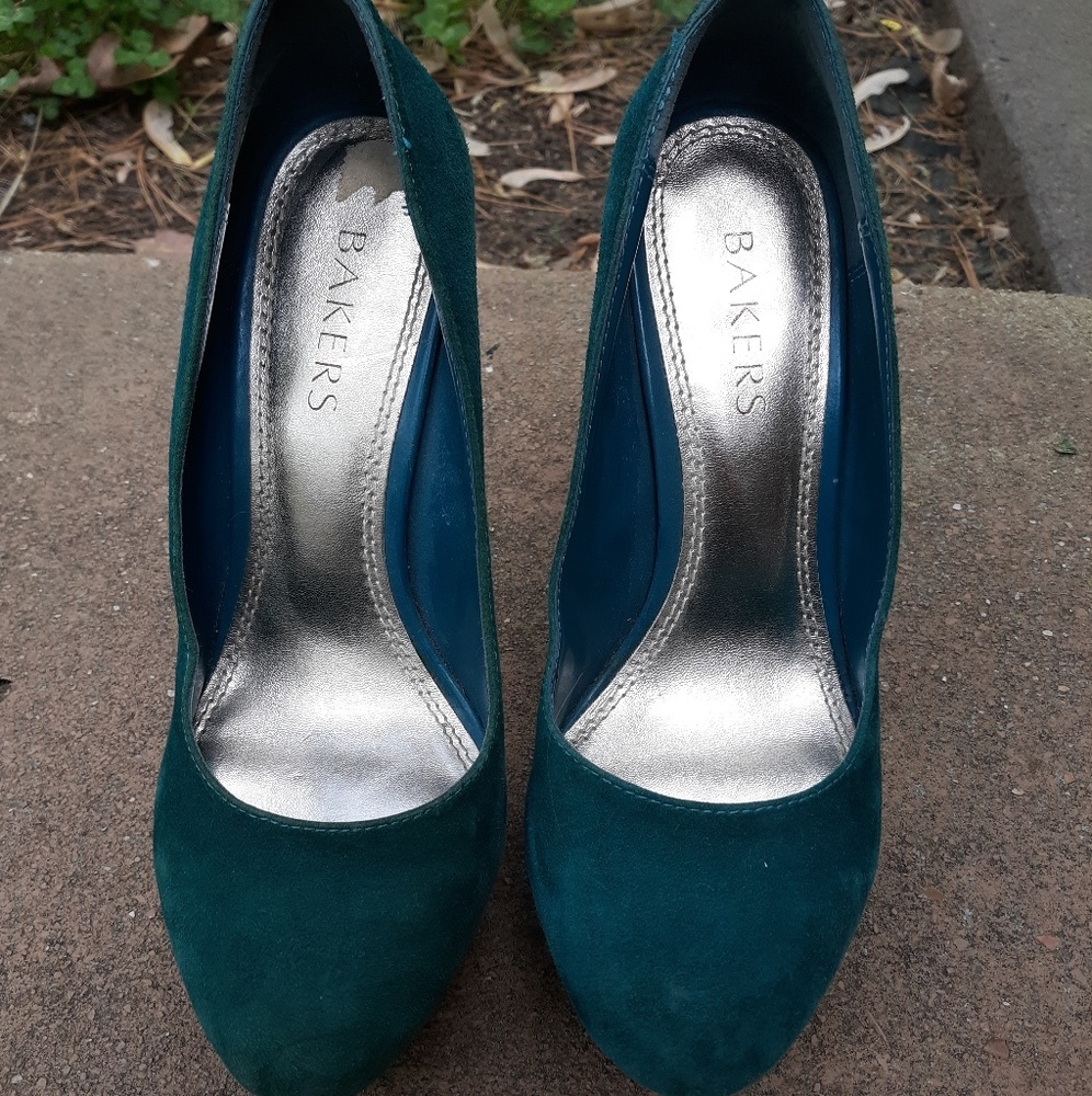 Bakers teal platform stillettos